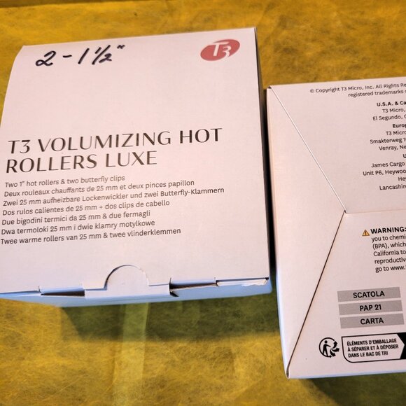 T3 Volumizing Hot Rollers Luxe 2-Pack 1 1/2" 4 Rollers with 4 Clips - Picture 2 of 3